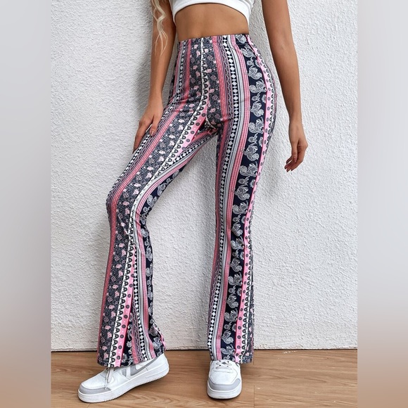 Shein Paisley Flare Pants & Flirtitude Crossover Gray Size Large Bell Bottoms. - Picture 4 of 15